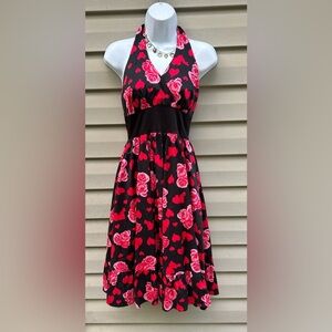 Vintage Hearts & Flowers size 4 halter neck pinup rockabilly dress Whims…